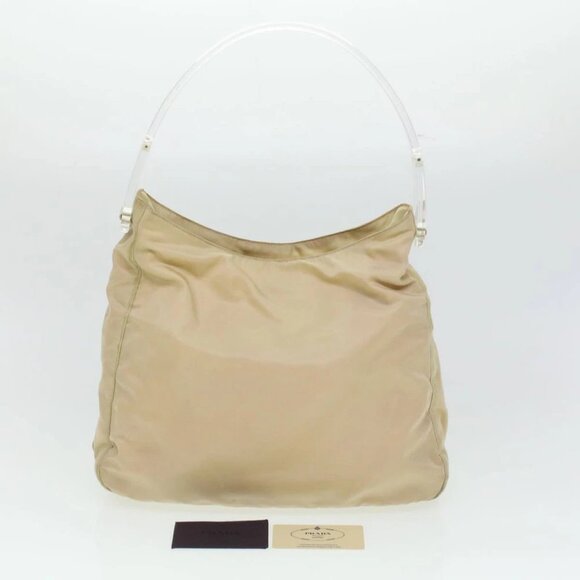 PRADA Shoulder Bag Nylon Beige - Picture 1 of 15